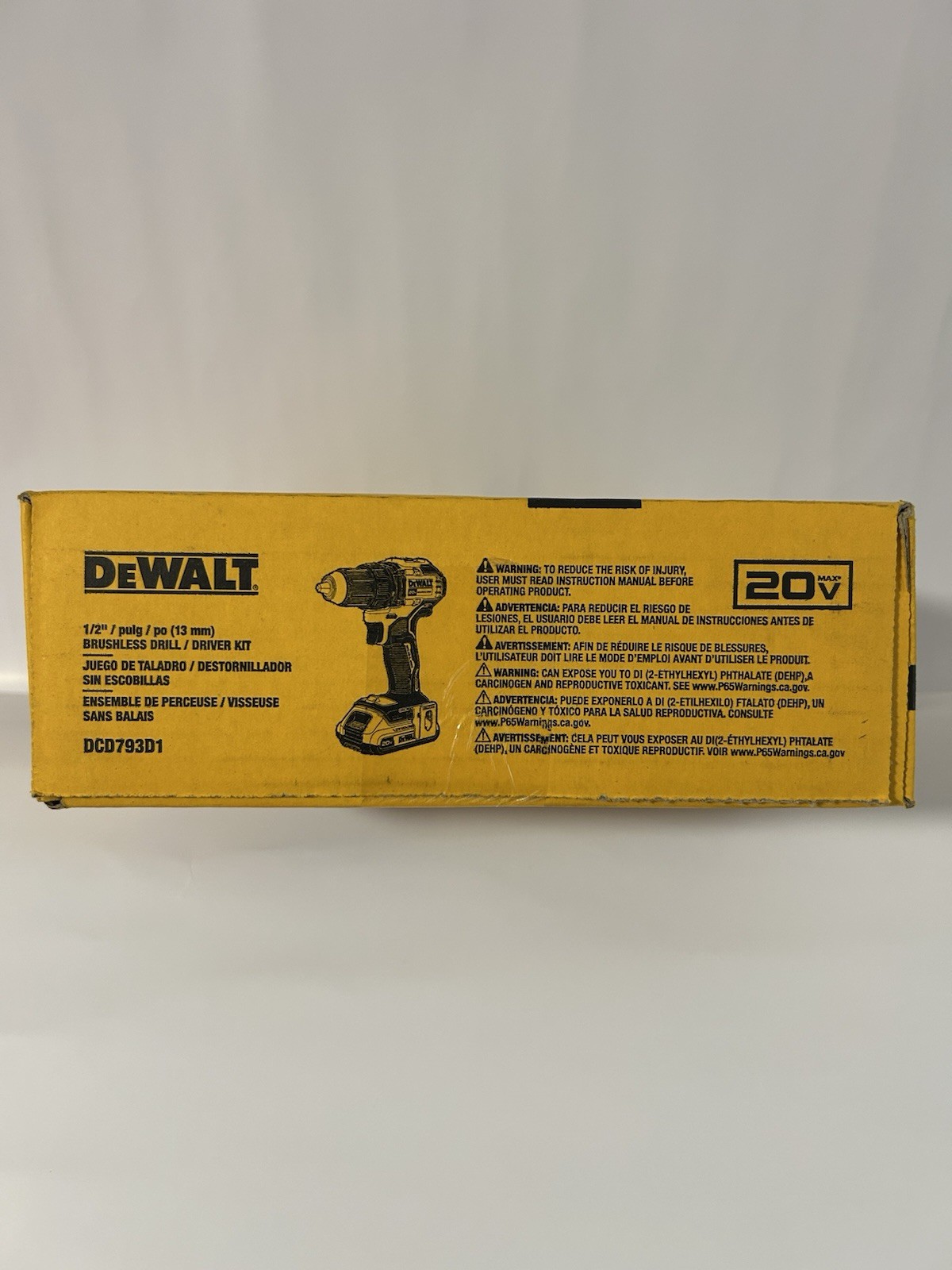 Brand New DEWALT 20V MAX Brushless 1/2in Keyless Drill Kit DCD793D1 2Ah Batt+Chg