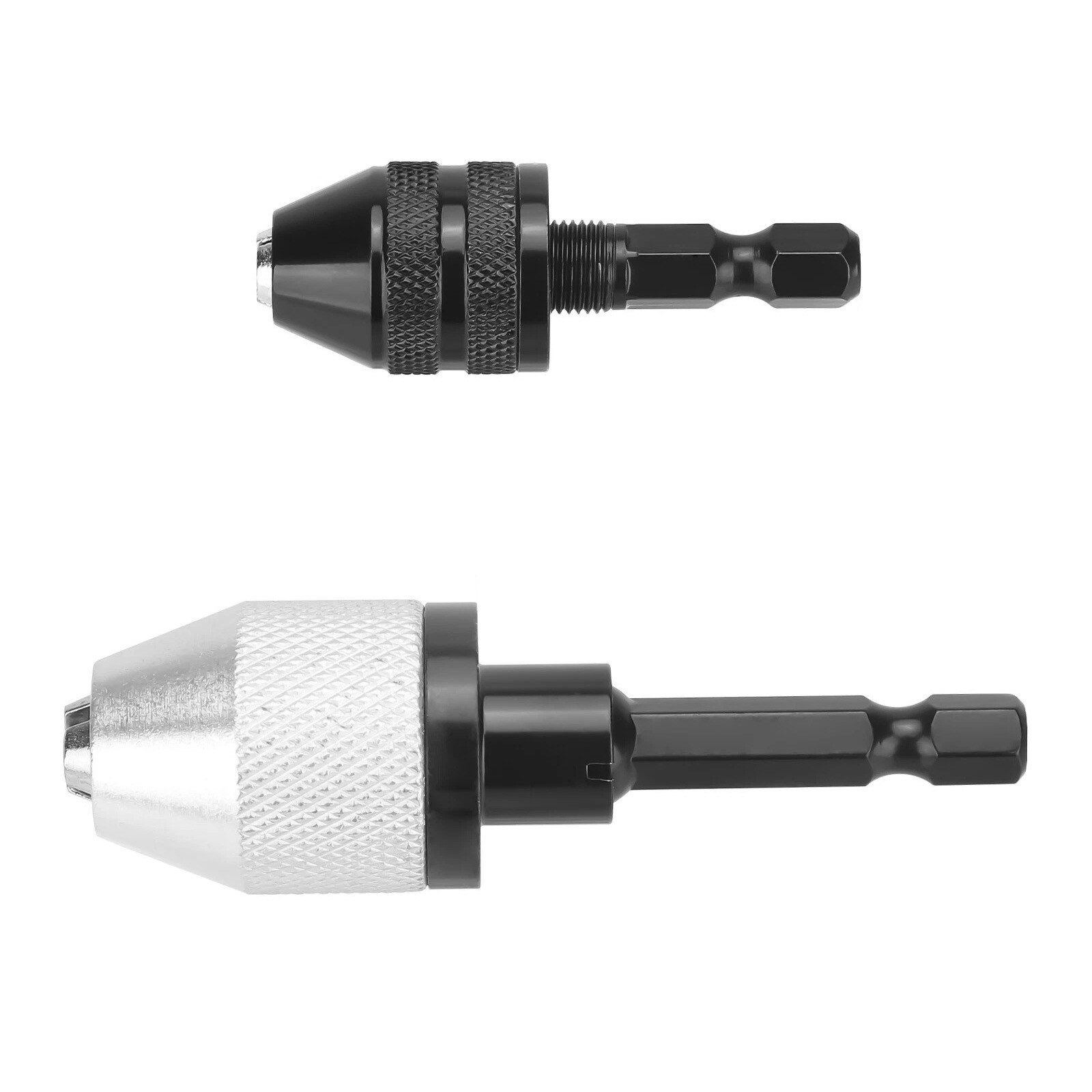 2x Keyless Chuck Converter 1/4&Prime; Hex Shank For Drill Accessories Quick Change