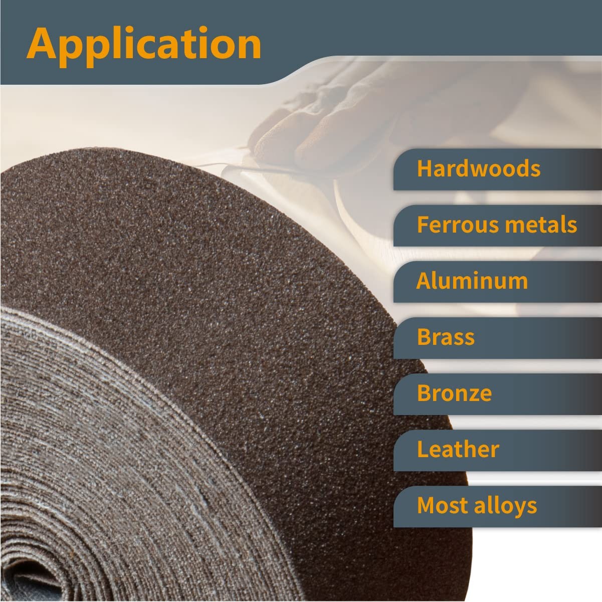Emery Cloth Sandpaper Roll 120 Grit 1.5 Inch x 10 Yards Aluminum Oxide Metal Woo