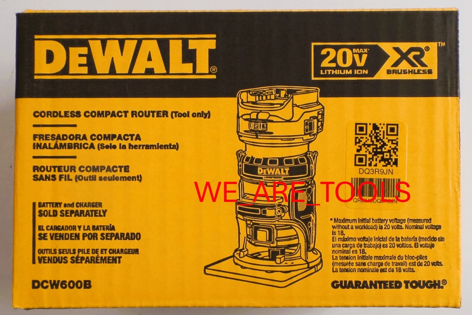 DeWalt KIT DCW600B 20V Max Compact Router, 2) DCB205 5.0 Ah Batteries, Charger