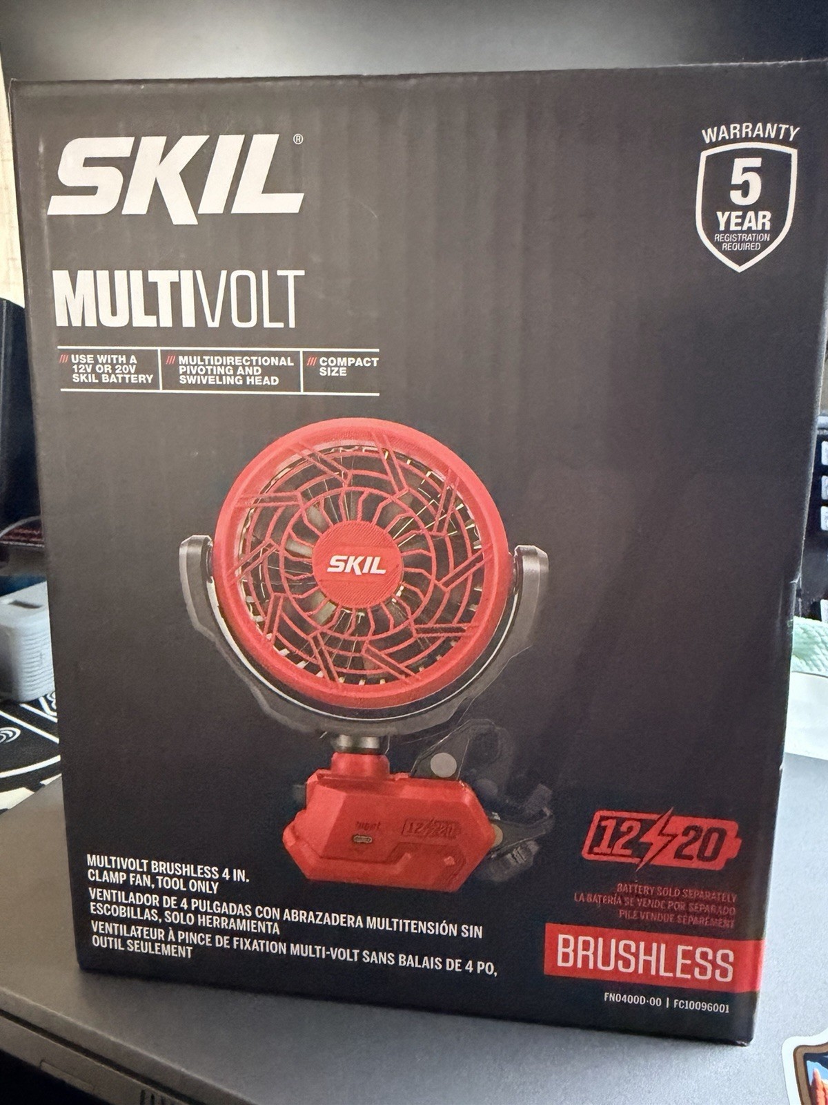 SKIL MULTI-VOLT 12V/20V BRUSHLESS 4 IN. CLAMP FAN, TOOL ONLY