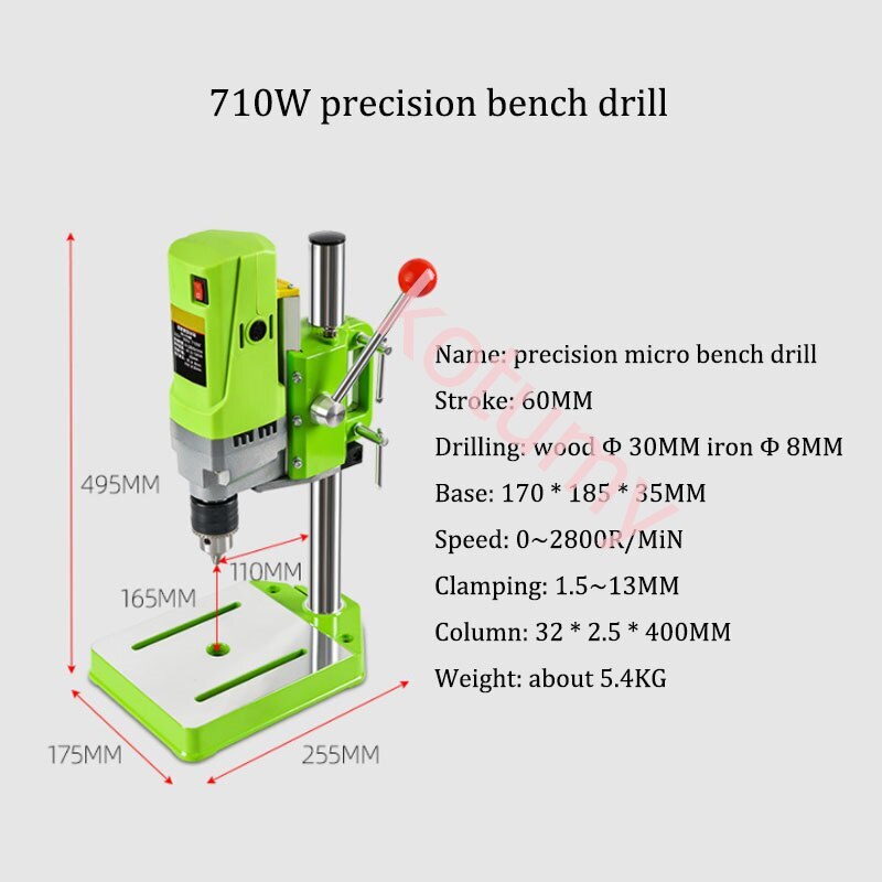 Precision Bench Drill Miniature 220V Drill Press Multi-Function Drilling Machine