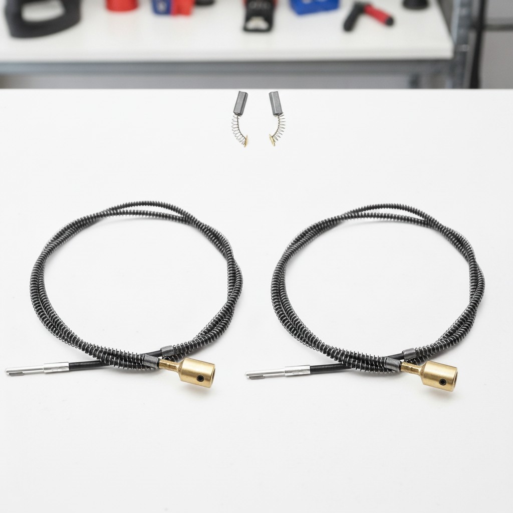 2pcs 5/32&Prime; Flexible Shaft for Rotary Grinder with 2 Carbon Brushes