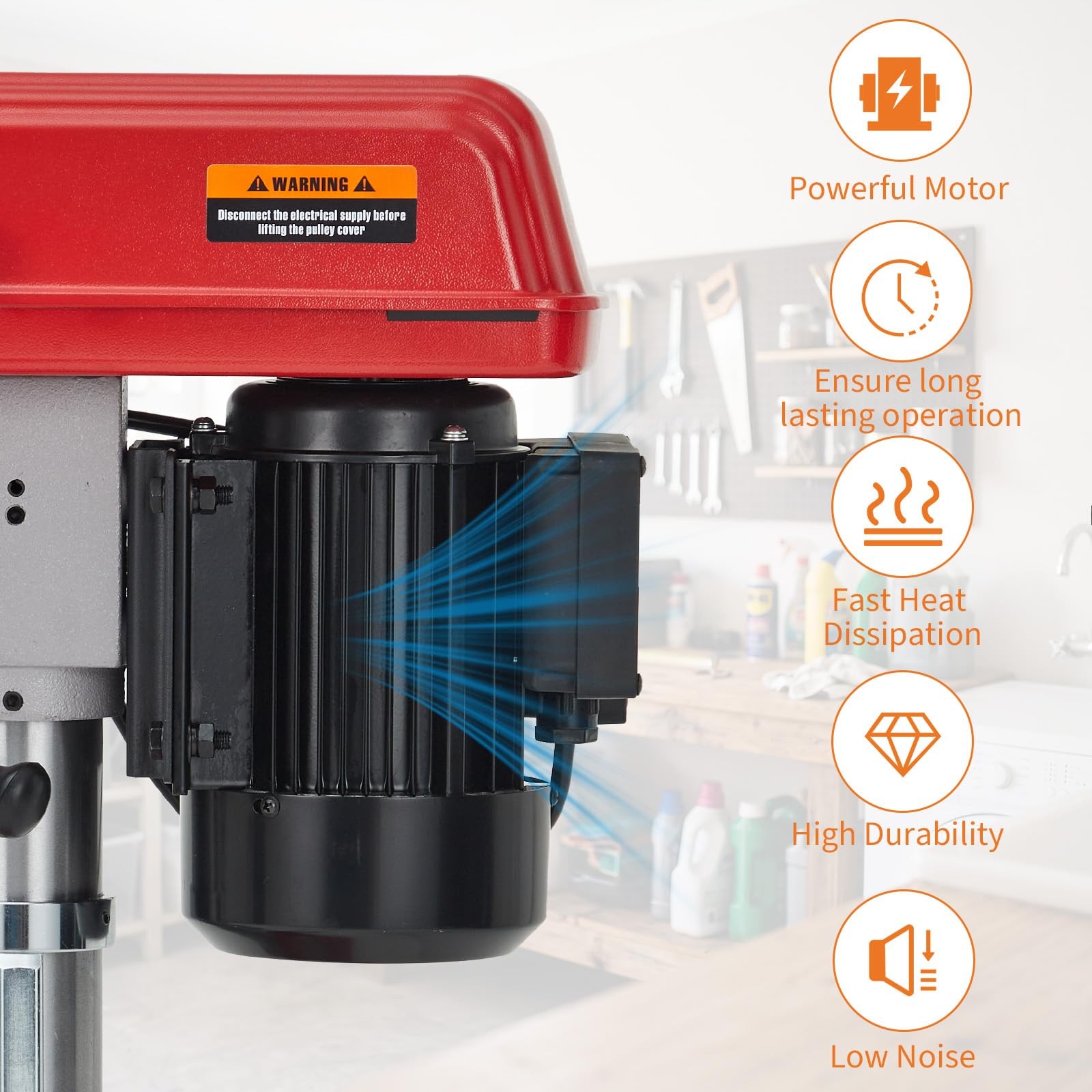 Benchtop Drill Press 10&Prime; 5A Variable Speed w/ LED Light & Laser for Wood Steel