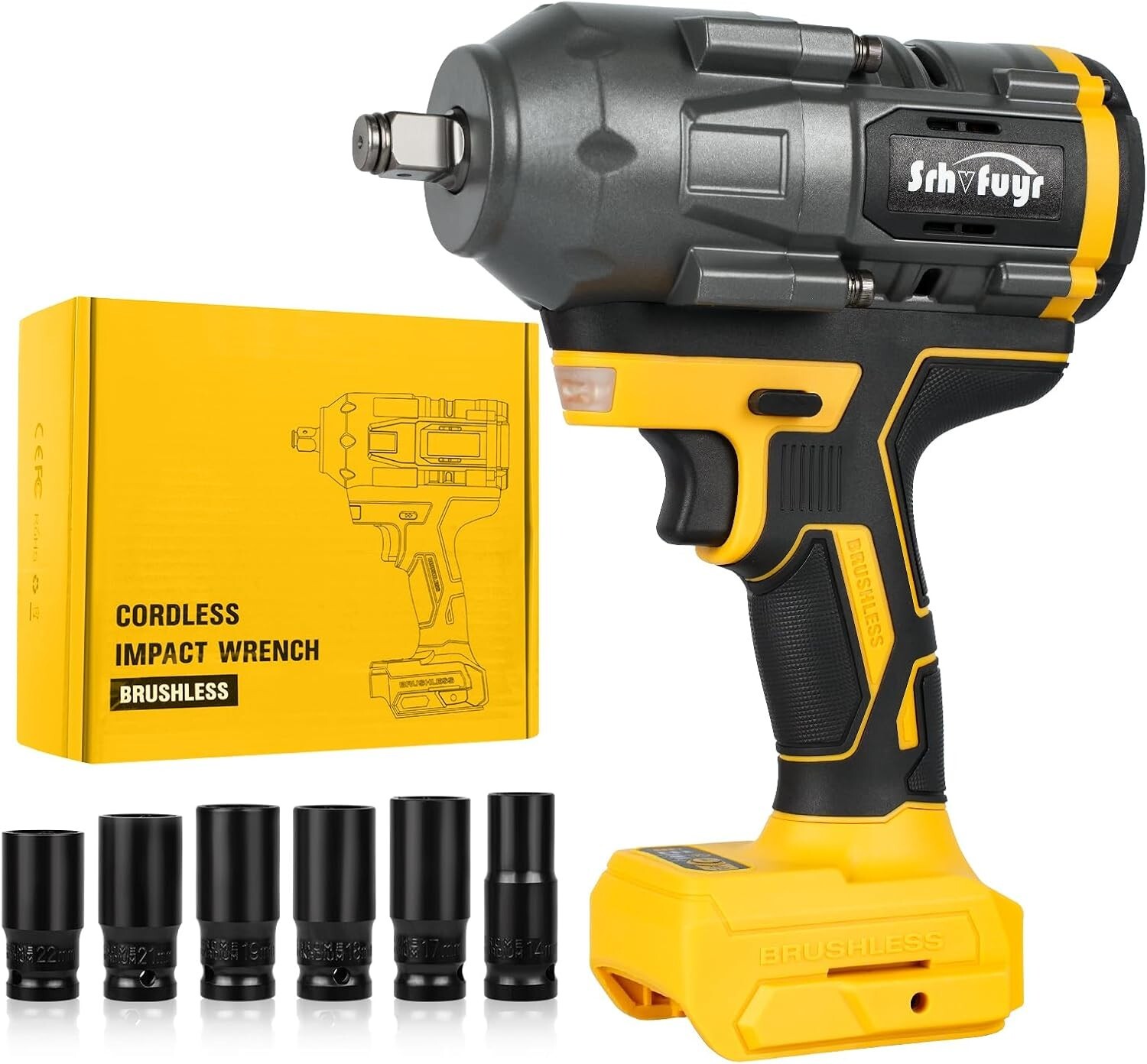 Cordless Impact Wrench 1/2 inch Fits DeWalt 20v (No Battery), 740Ft-lbs(1000N.m)