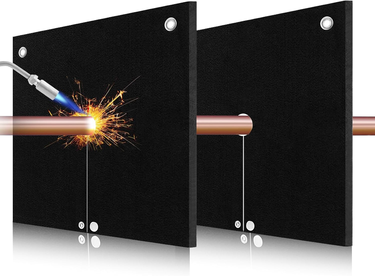 1/5&Prime;(5Mm) HVAC Tools Soldering Heat Shield 2 Pack, 12 » X 12 », Black | Brazing