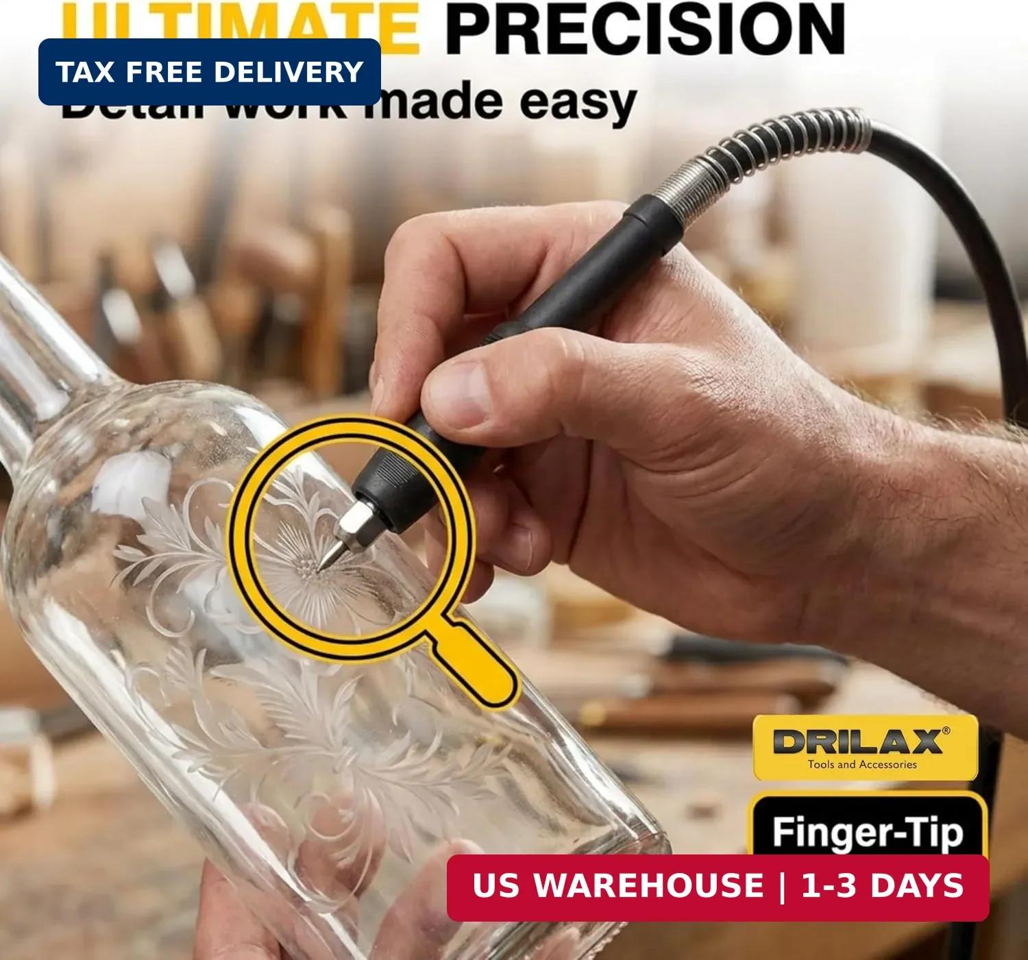 42&Prime; Flex Shaft Rotary Tool Attachment – Compatible with Dremel Flex Shaft