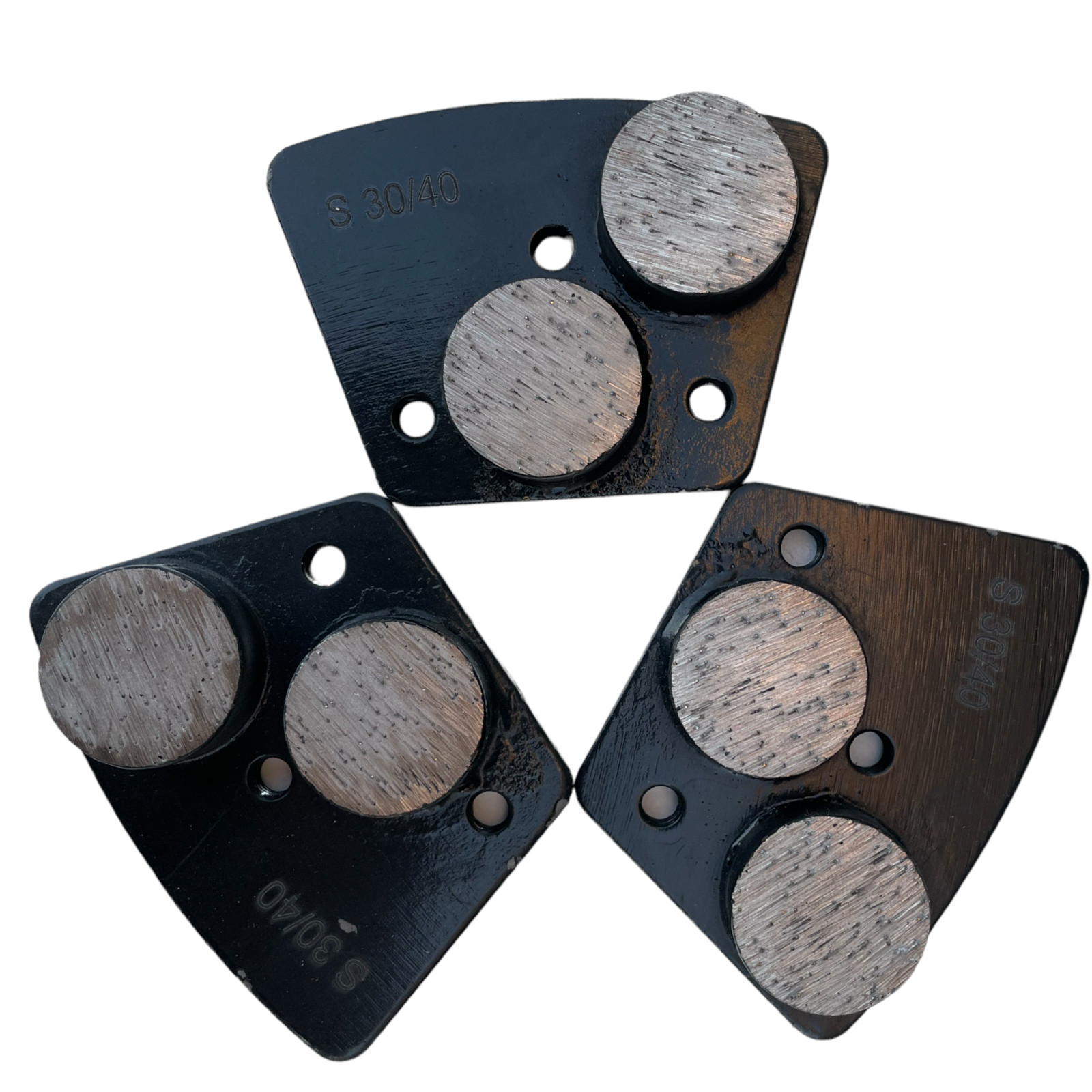 3 Pack Trapezoidal Grinding Disc for Concrete Bolt on Grinders 30 Grit Hard Bond
