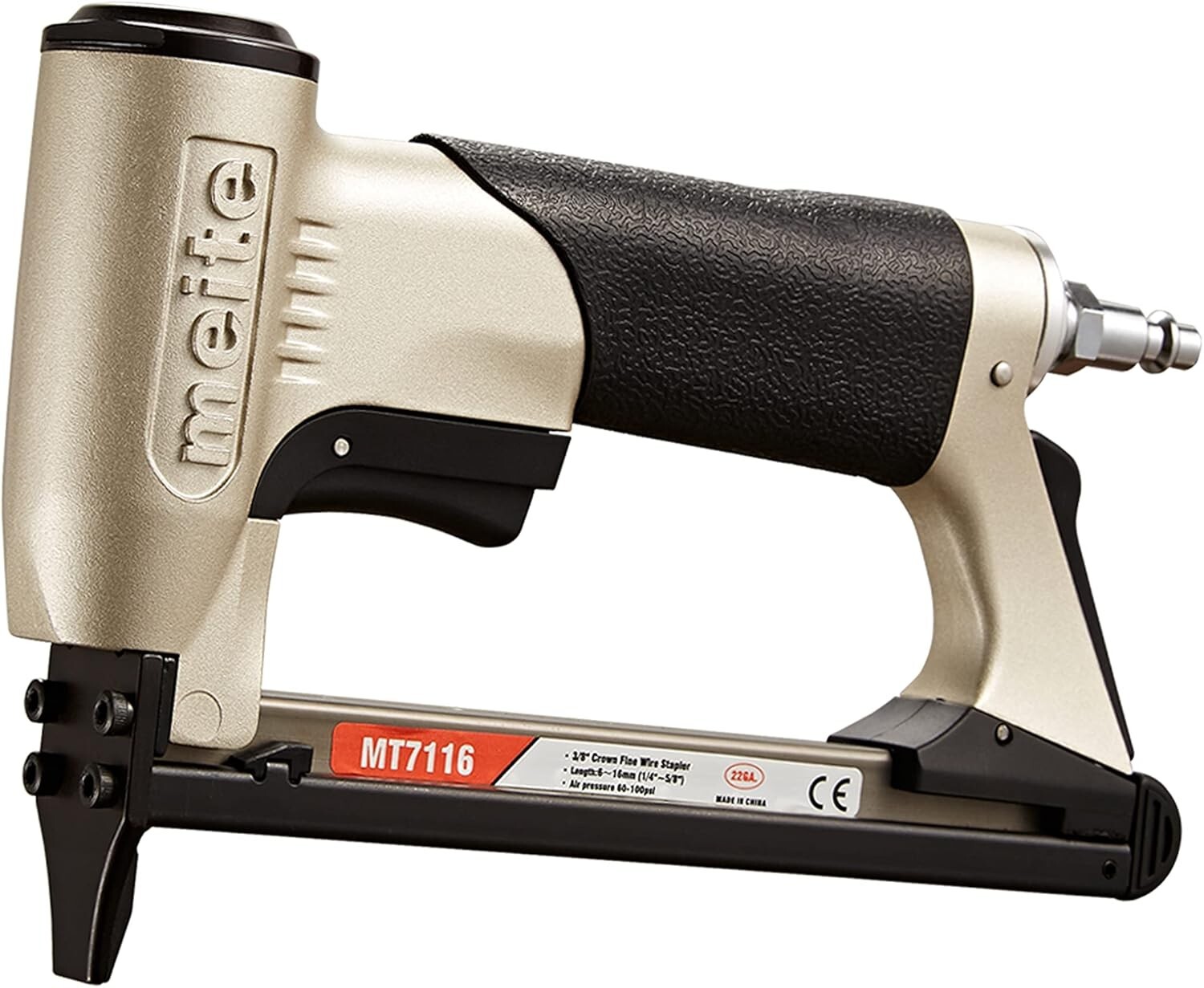 meite MT7116 22 Gauge 3/8 » Crown Pneumatic Upholstery Stapler 1/4&Prime; to 5/8&Prime; Leg