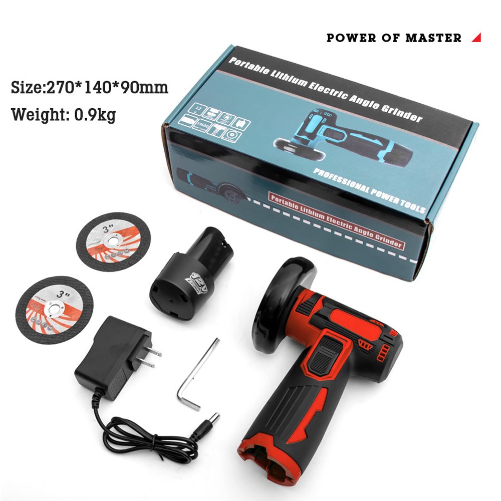 Cordless Brushless Angle Grinder Grinder 19500RPM 12V Mini Cut Off Power Tool US