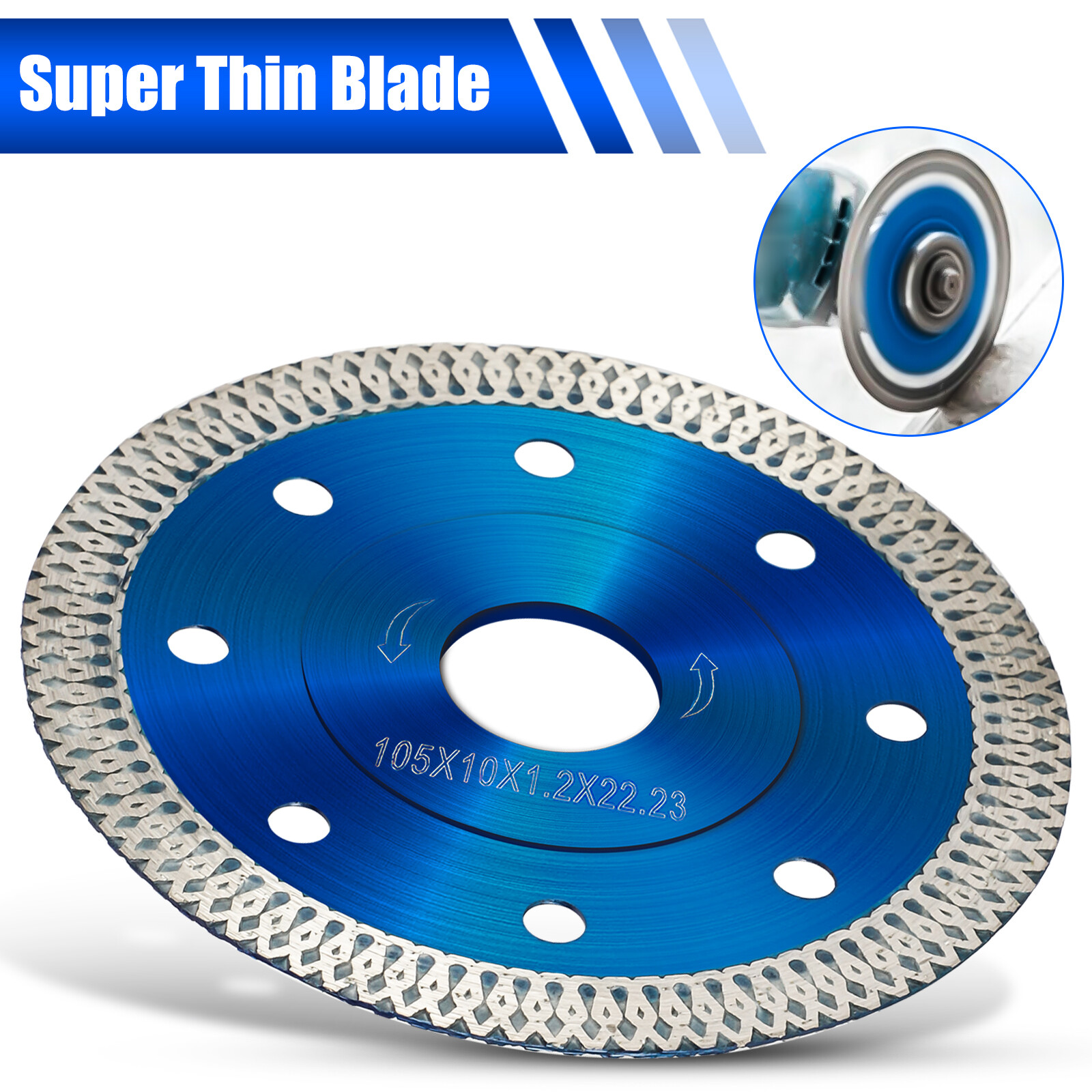 3Pc 4&Prime; Porcelain Tile Turbo Diamond Wet Dry Grinder Cutting Wheel Saw Blade/Disc