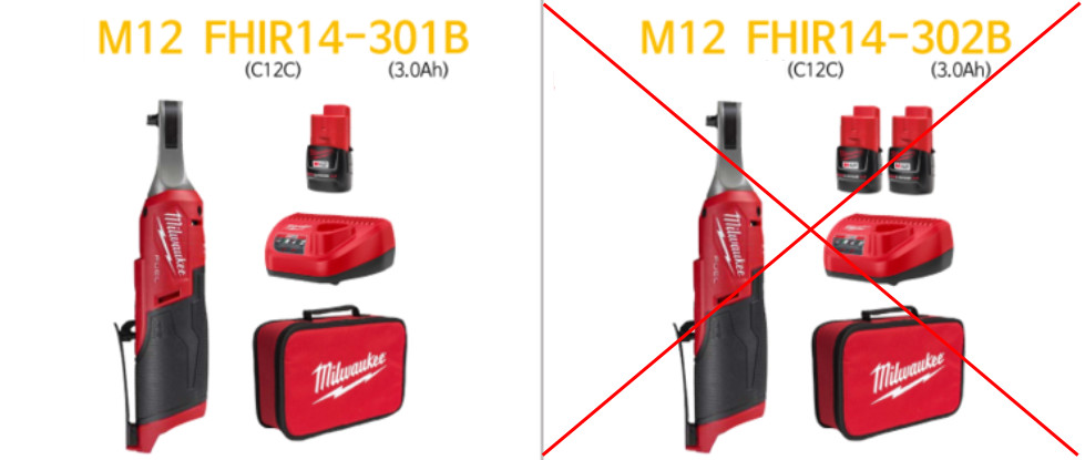 Milwaukee M12 FHIR14 BL 12V 1×3.0Ah 450Rpm 47Nm 1/4&Prime; 19mm 272mm UPS Charger_220V