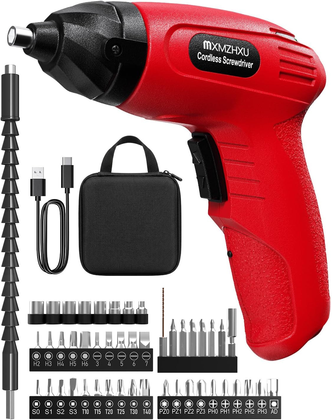 3.6V Cordless Electric Screwdriver Set with 50 Accessories and Fast Charging