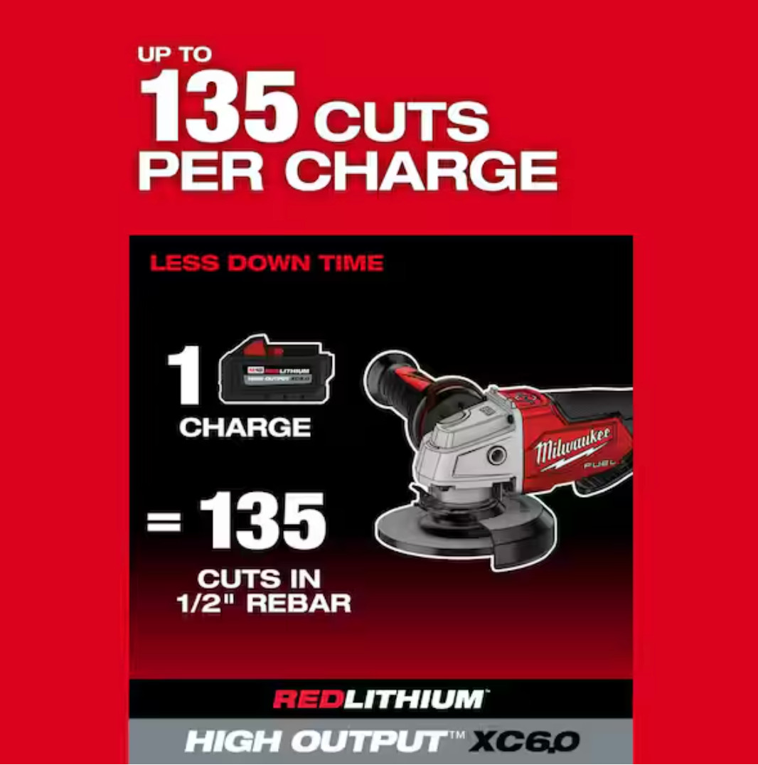 Milwaukee 2880-20 M18 FUEL 4-1/2&Prime; / 5&Prime; Grinder Paddle Switch, No-Lock