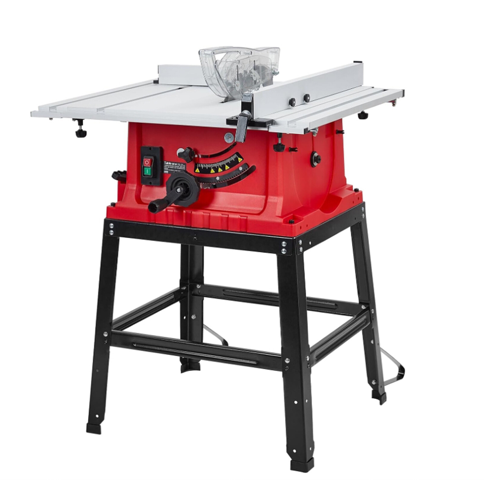 10 Inch Table Saw 15 Amp 5000RPM Powerful Tablesaw with Stand & Protective Cover