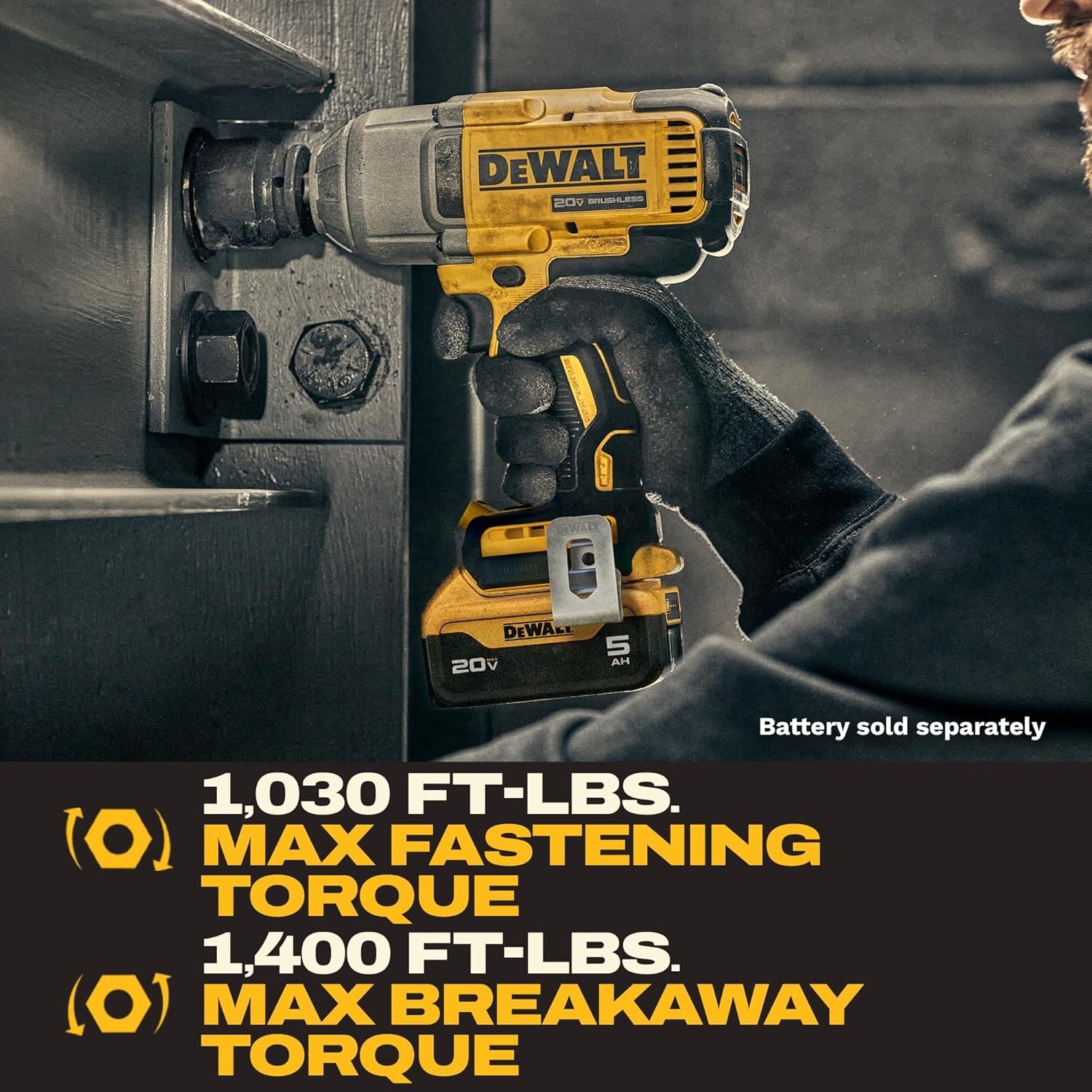 DEWALT 20V MAX Cordless Impact Wrench, 1/2&Prime; High Torque, 4-Speed, Tool Only
