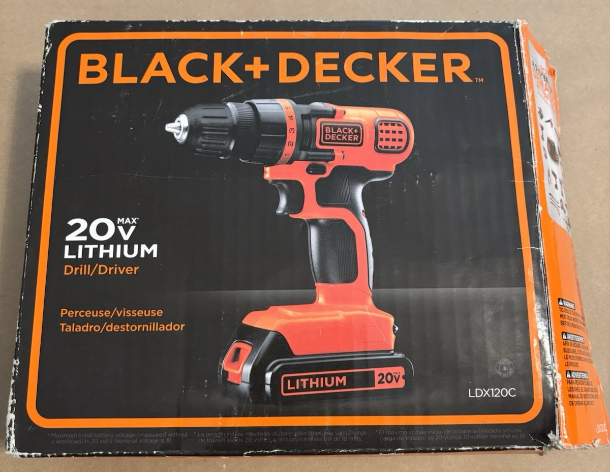 BLACK+DECKER 20V MAX Cordless Drill/Driver -3/8&Prime; (WITH Battery and Charger)