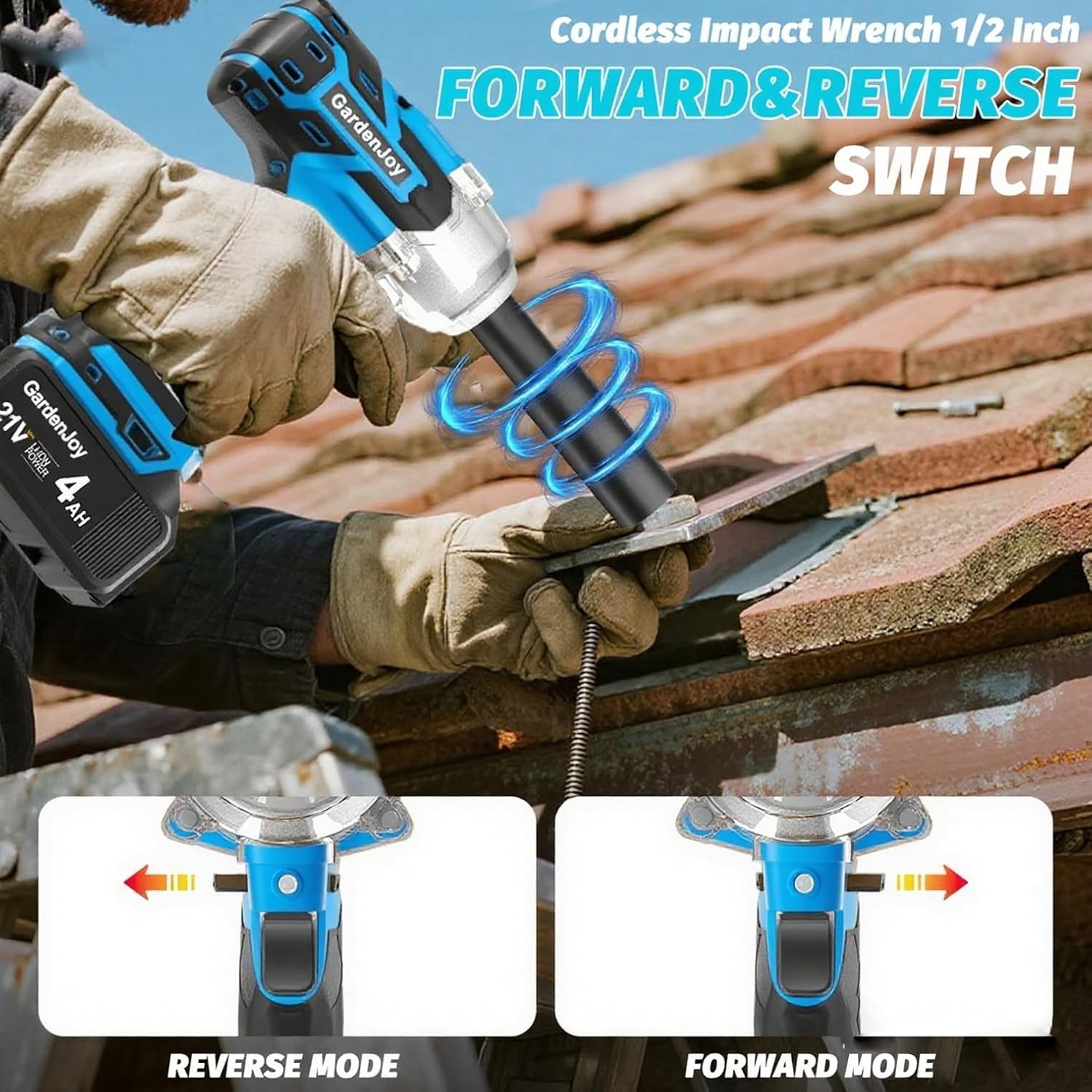 Lightweight 1/2&Prime; Cordless Impact Wrench | 3 Speed Settings & 4 Sockets Included