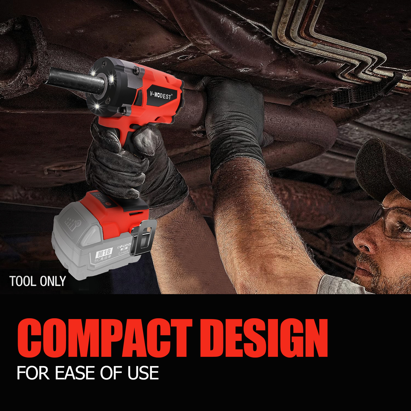 1/4&Prime; Cordless Brushless Impact Driver Compact for Milwaukee 18V Battery 3100RPM