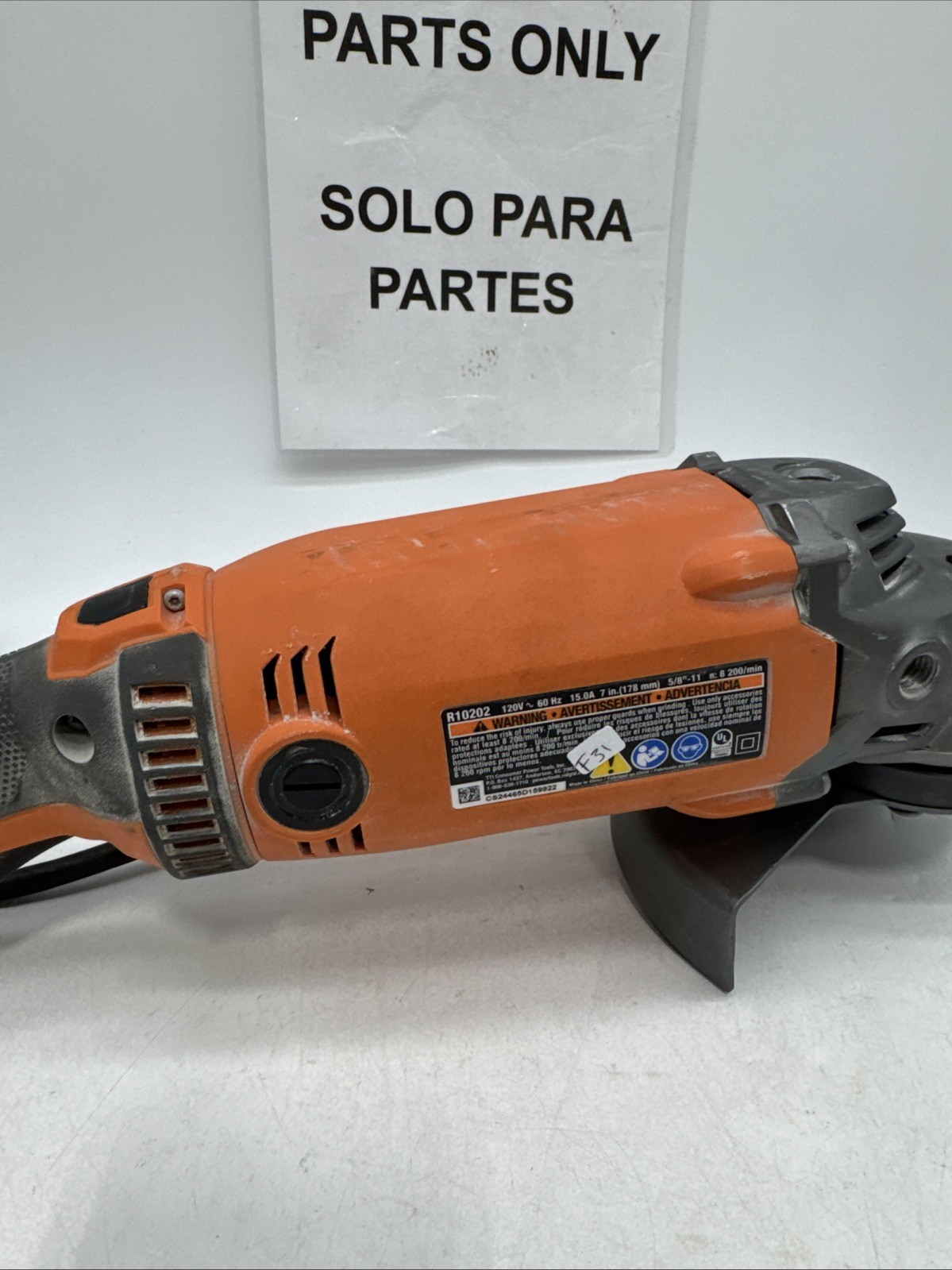 RIDGID R10202 120V 7in. Angle Grinder Parts F31