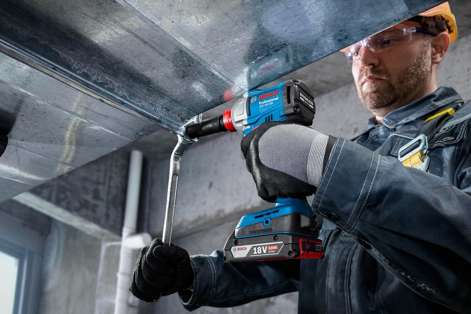 BOSCH GDX 18V- 285 Professional Cordless Impact Wrench/Driver Kit (Hybrid tool