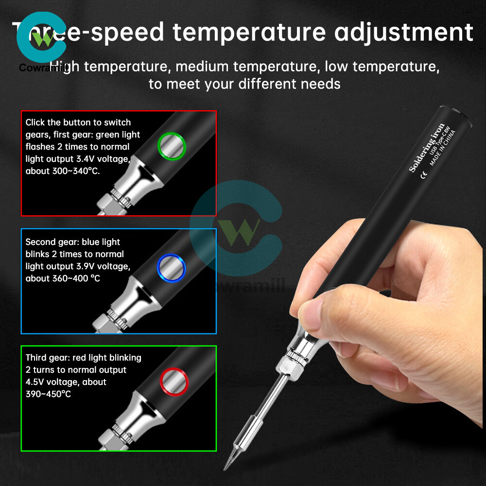 8W Wireless Charging Electric Soldering Iron Portable Electric Welding Pen TypeC