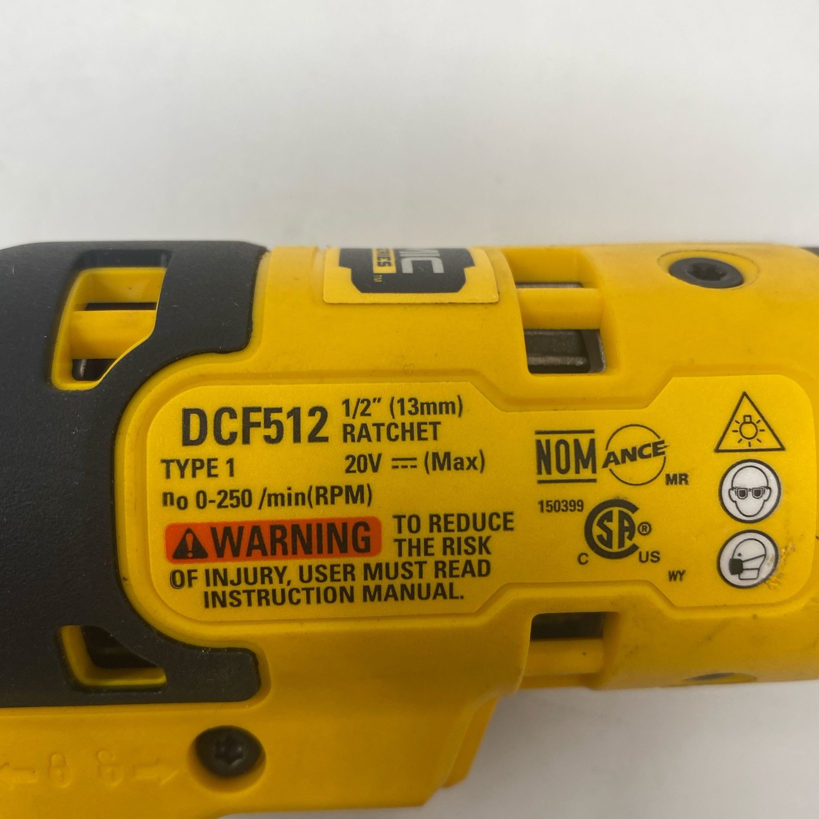 DEWALT ATOMIC 20V 1/2&Prime; Brushless Ratchet Bare Tool Black/Yellow