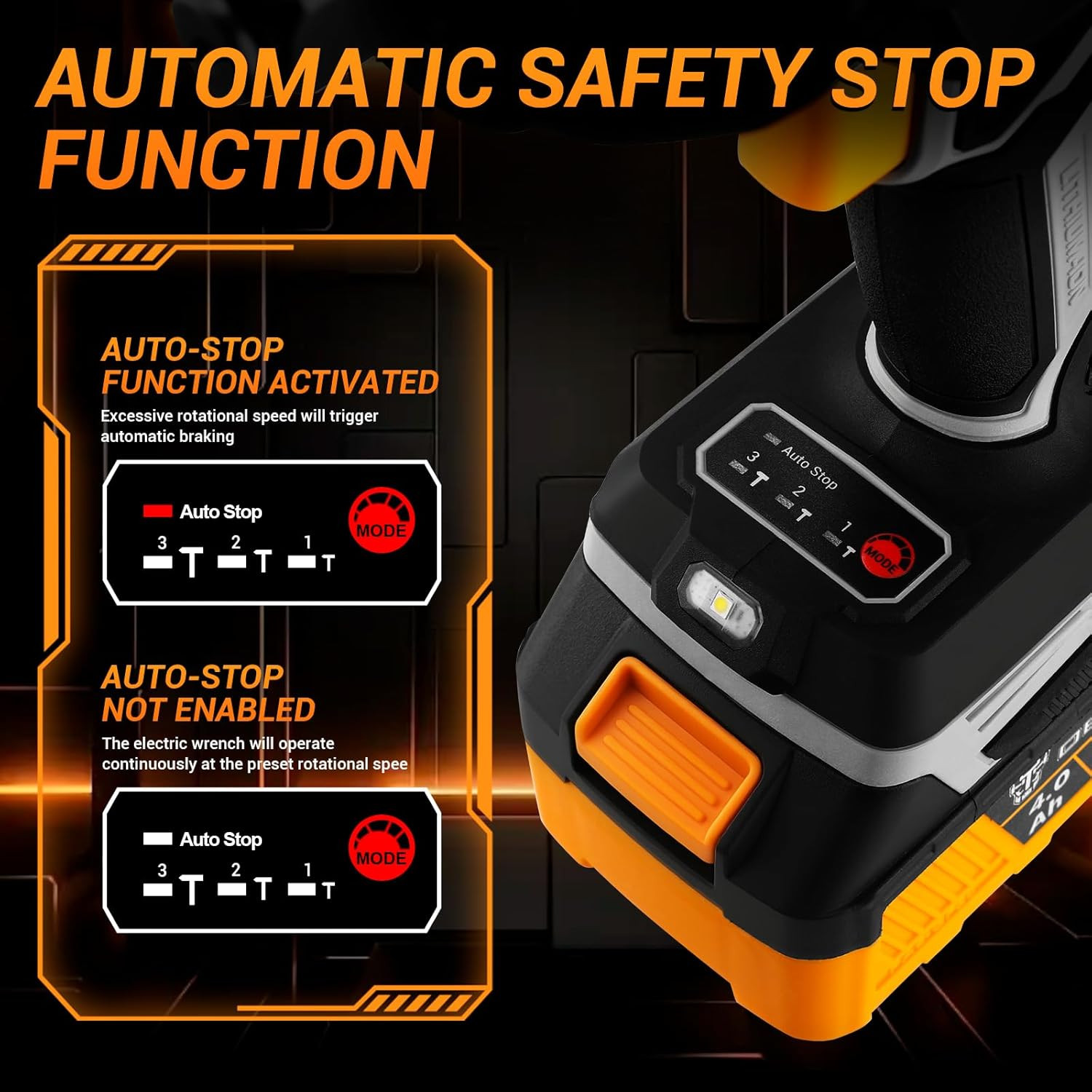 Cordless Impact Wrench: 590Ft-Lbs/800N.M Impact Gun, 1/2&Prime; Brushless Impact Wrenc
