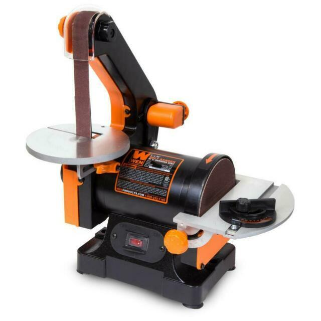WEN 6515T 30in Belt Sander with 5in Sanding Disc – Black/Orange
