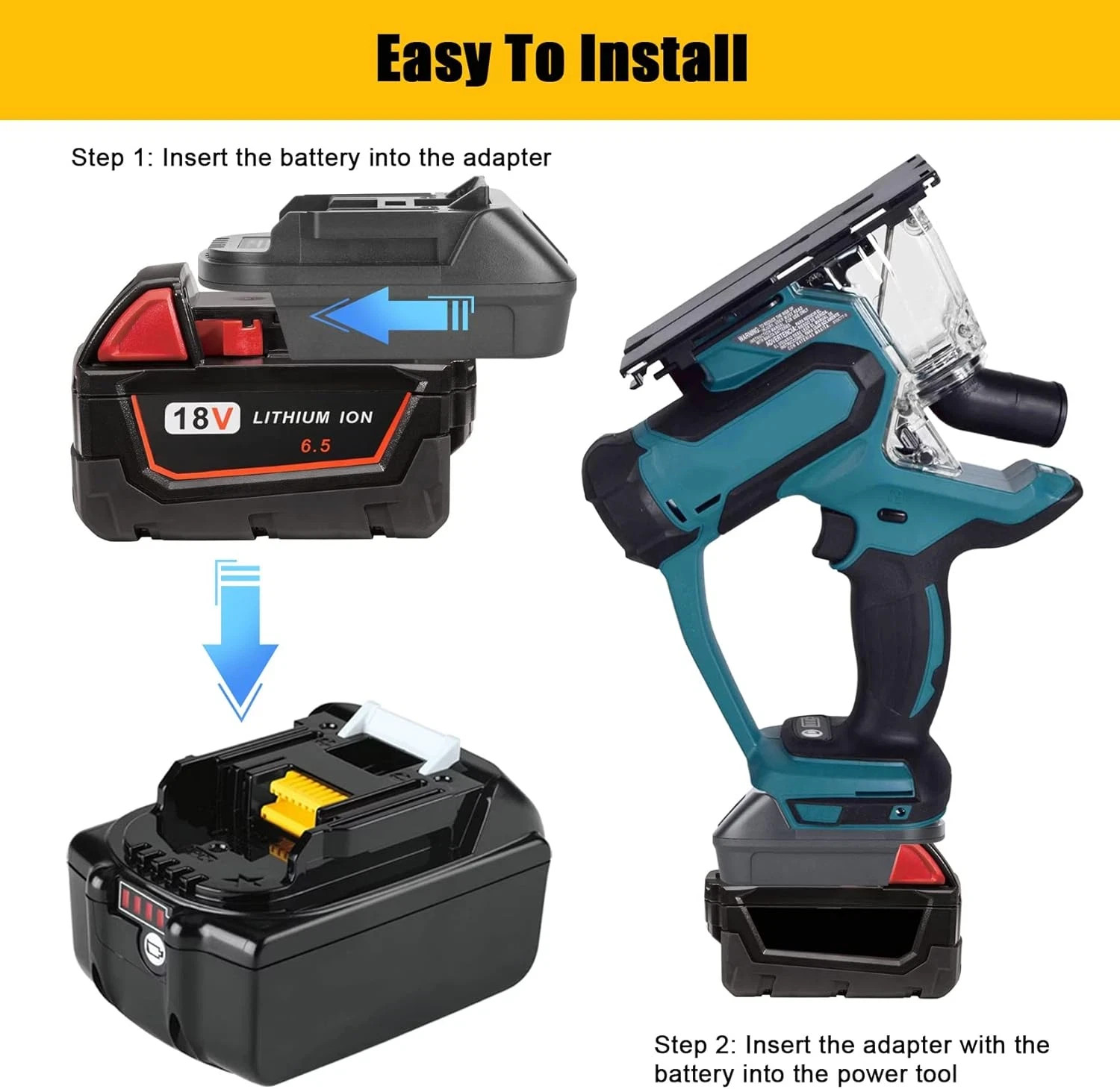 1X USB Battery Adapter for Dewalt 20V Milwaukee 18V Convert to Makita 18V Tool