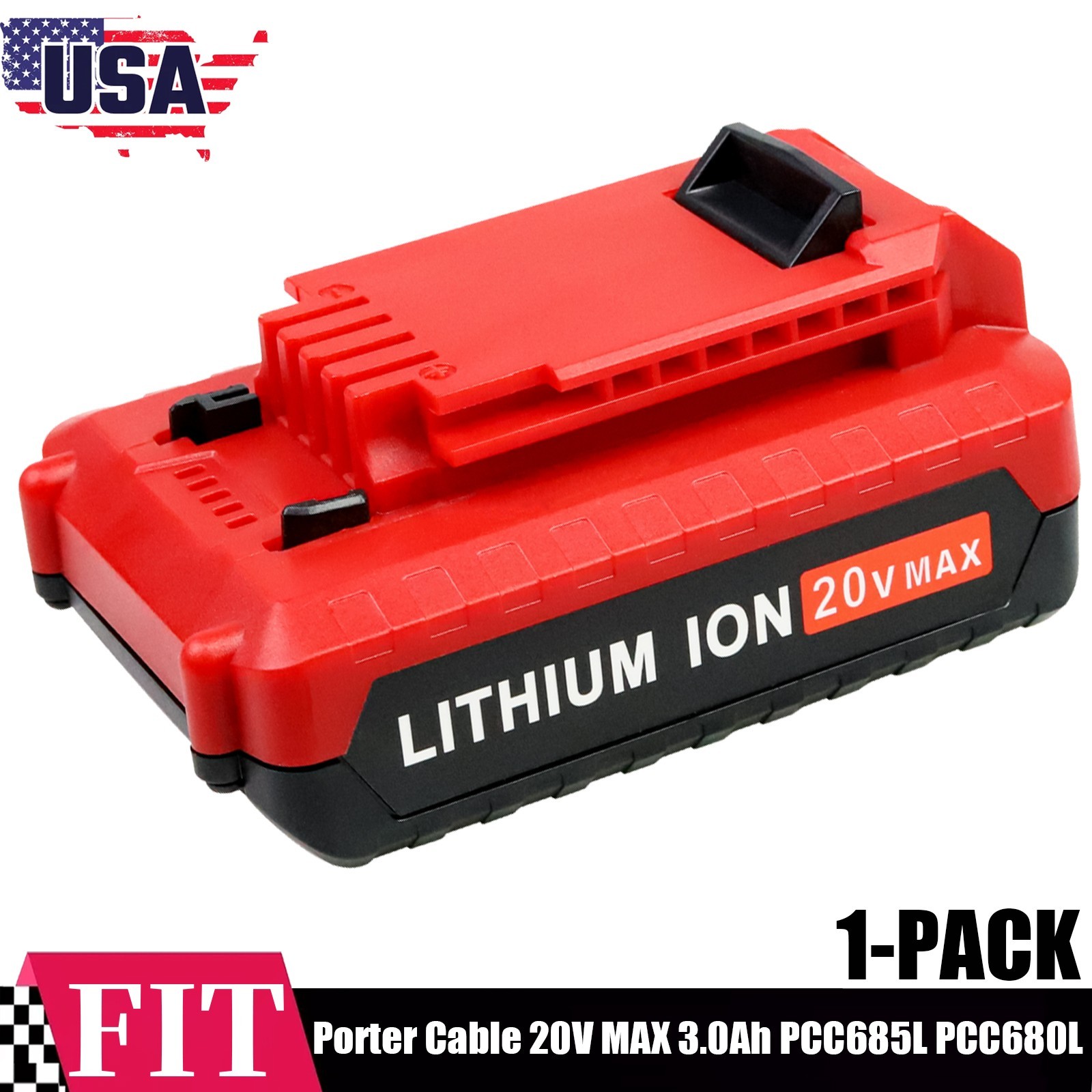 1-PACK For Porter Cable PCC681L 20V 3.0AH MAX Lithium-Ion Battery PCC685L New