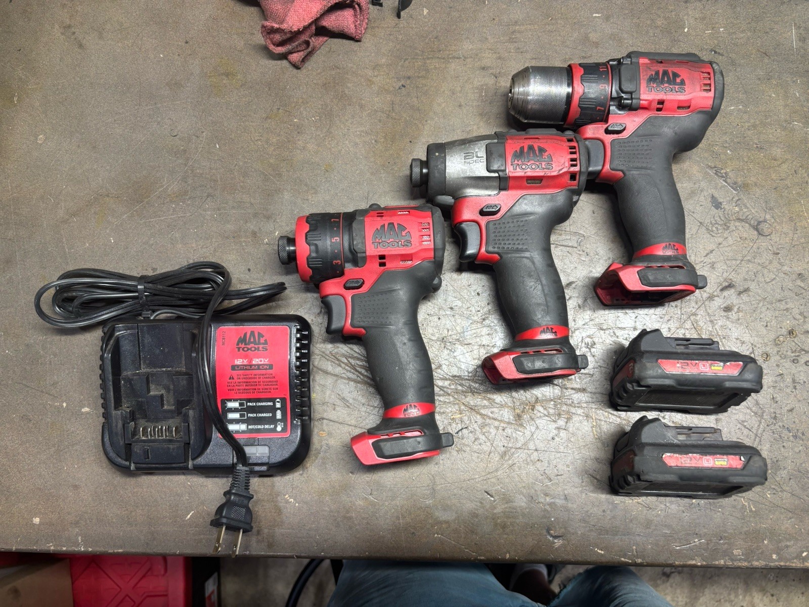 Mac Tools 12v Drill Impact Driver Batteries And Charger Lot