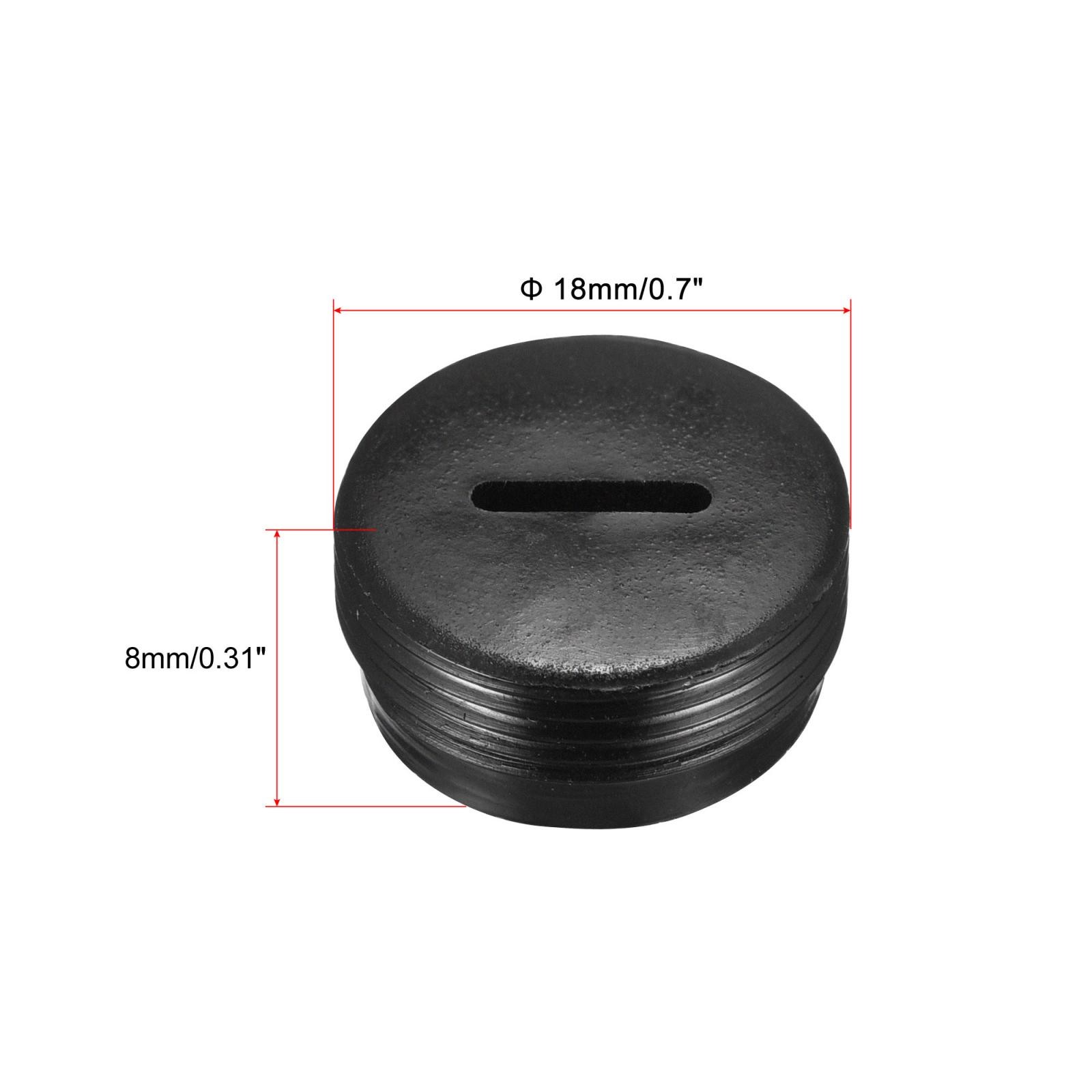 10pcs Carbon Brush Holder Cap Motor Plastic Cover Black 18mm OD 8mm Height