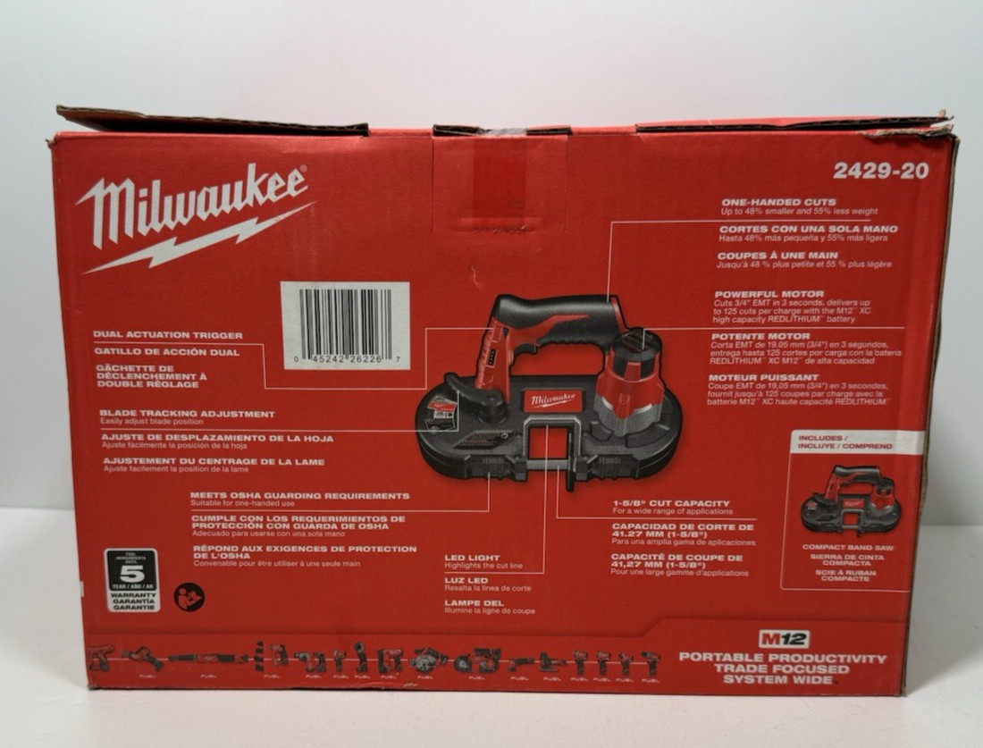 Milwaukee 2429-20 Cordless Sub-Compact Band Saw