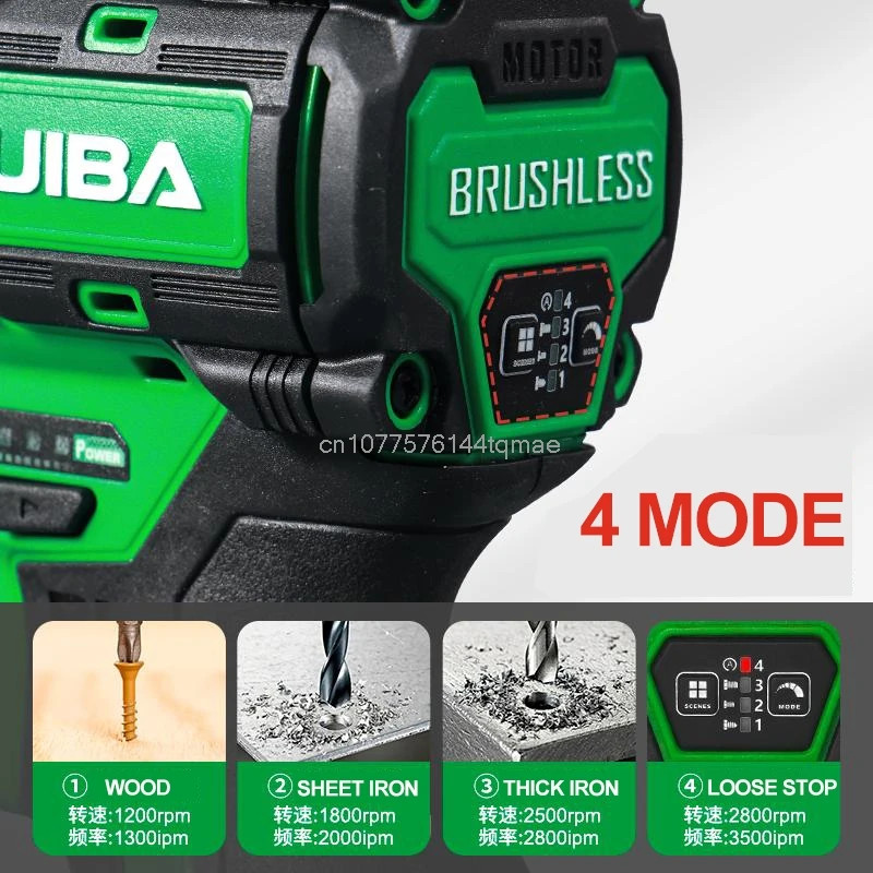 1/4 Inch Brushless Cordless Impact Screwdriver Wrench 180Nm Power Tool