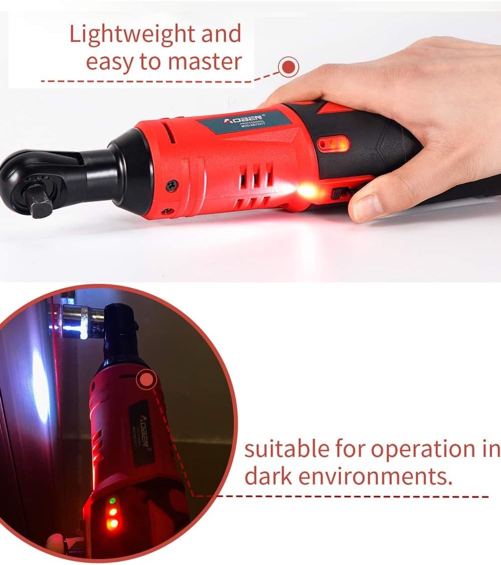 AOBEN Cordless Electric Ratchet Wrench Set 3/8&Prime; 12V Power Ratchet Tool Kit Wi…