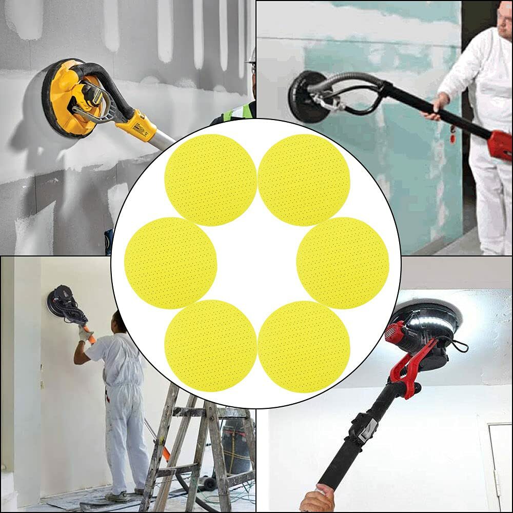 SATC 5PCS 9&Prime;(225mm) Multi-Hole Drywall Hook&Loop Sander Paper 40 Grit for Wood