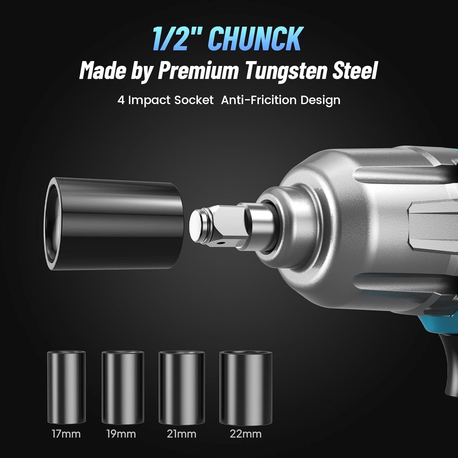 Electric Impact Wrench Corded, 368Ft-Lbs(500N.M) Torque 1/2 Inch Impact Gun with