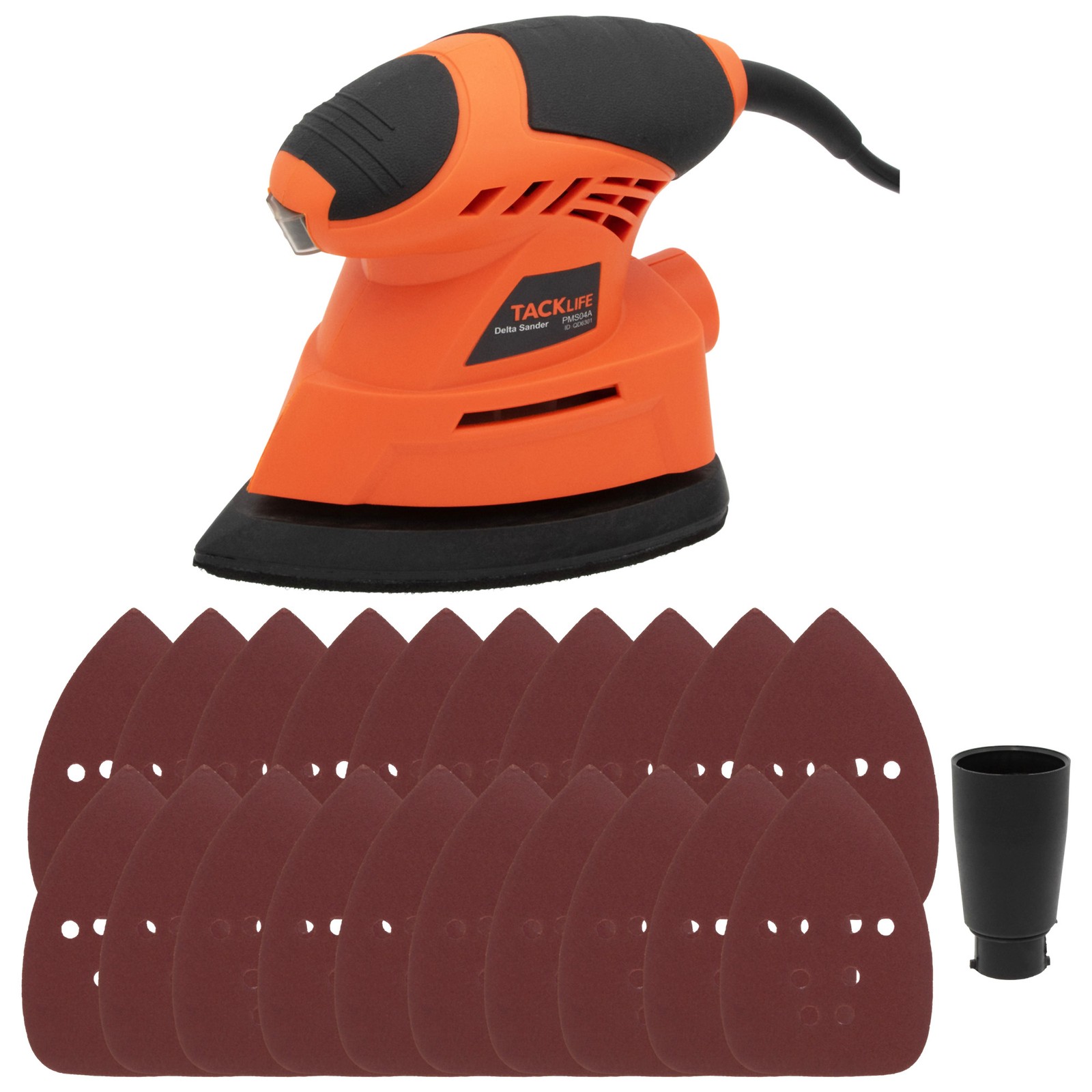Tacklife Power Tools Delta Sander PMS01A with 20 Pieces Sanding Paper