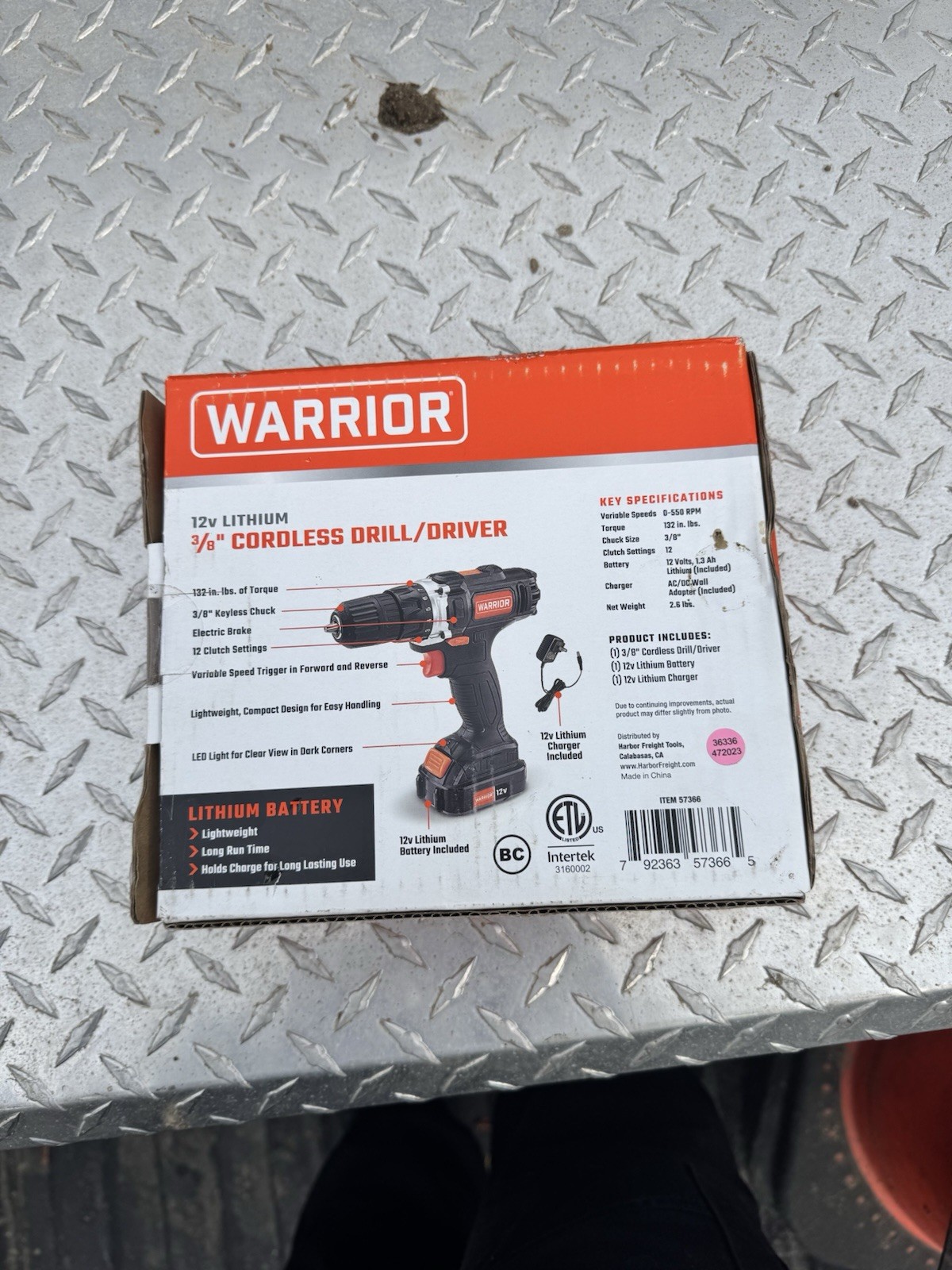 Warrior 12V Lithium 3/8” Cordless Drill/Driver Kit – New in Box
