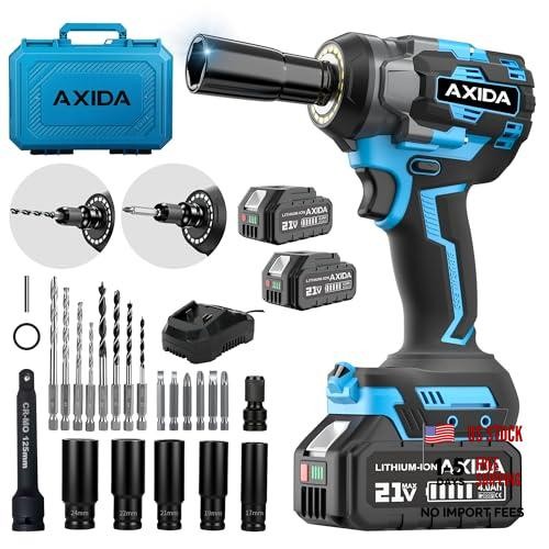 Cordless Impact Wrench, 1/2 Inch Brushless Impact Gun, 21V Impact Driver with