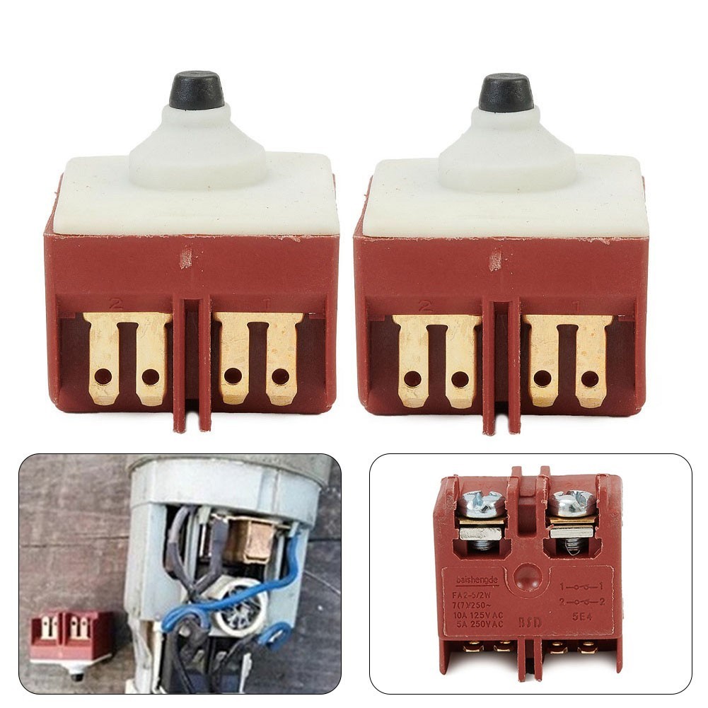 2pcs Angle-Grinder 250V 5A NO Push Button Switch For GWS6/8-100 TWS6600/
