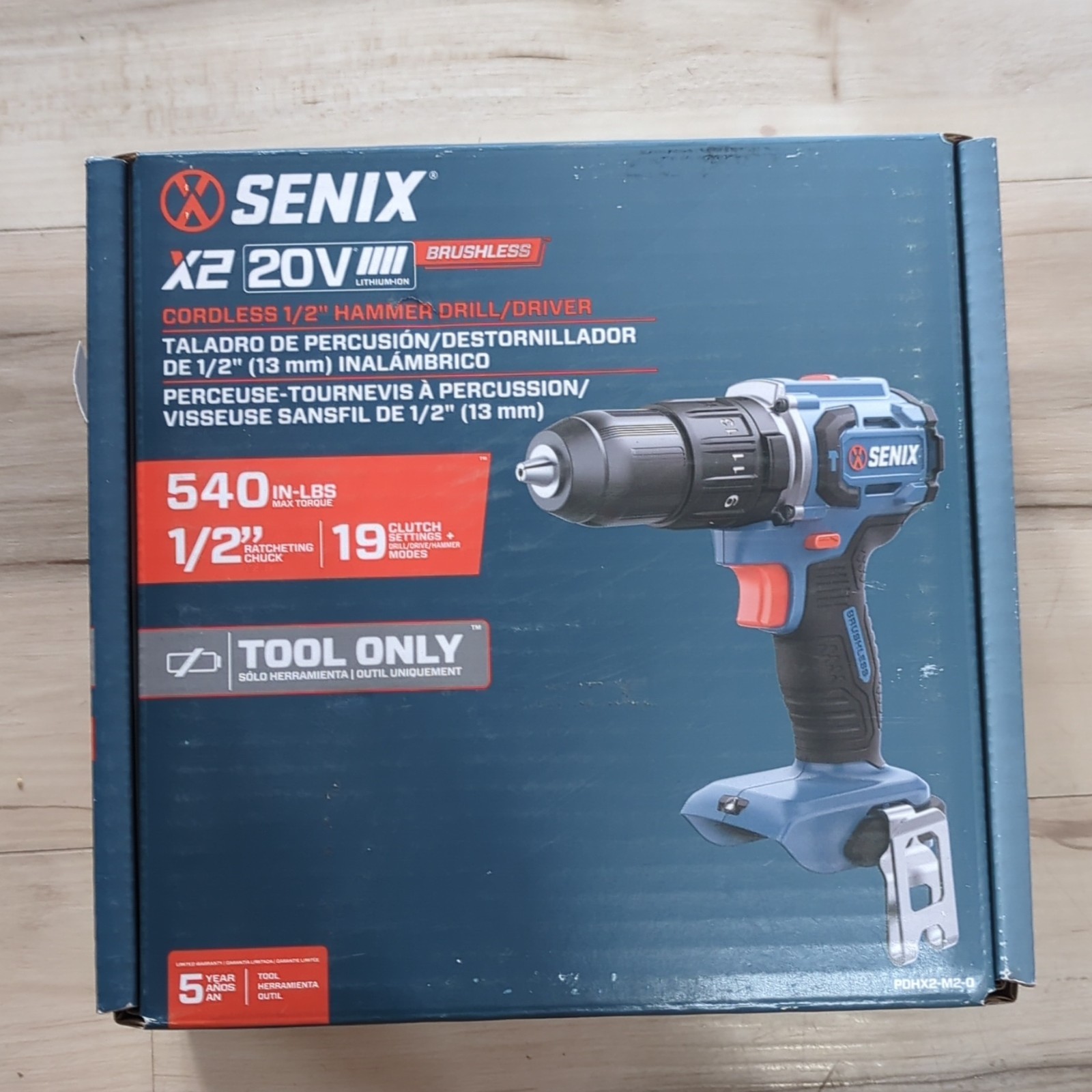 SENIX X2 20V Brushless 1/2 in Keyless Hammer Drill/Driver 540 in-lb PDHX2-M2-0