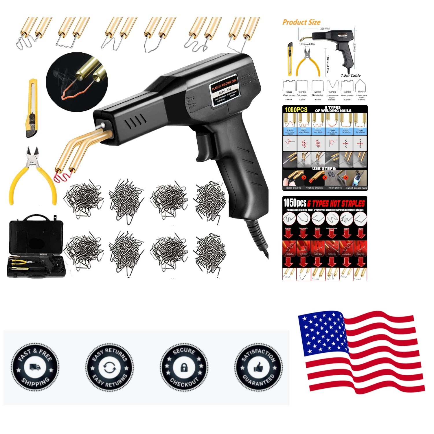 Plastic Welding Machine Car Bumper Repair Kit,Hot Stapler Plastic Repair Weld…