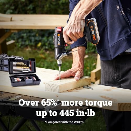 Cordless Drill Driver WORX 20V Brushless 85 Bits PowerShare