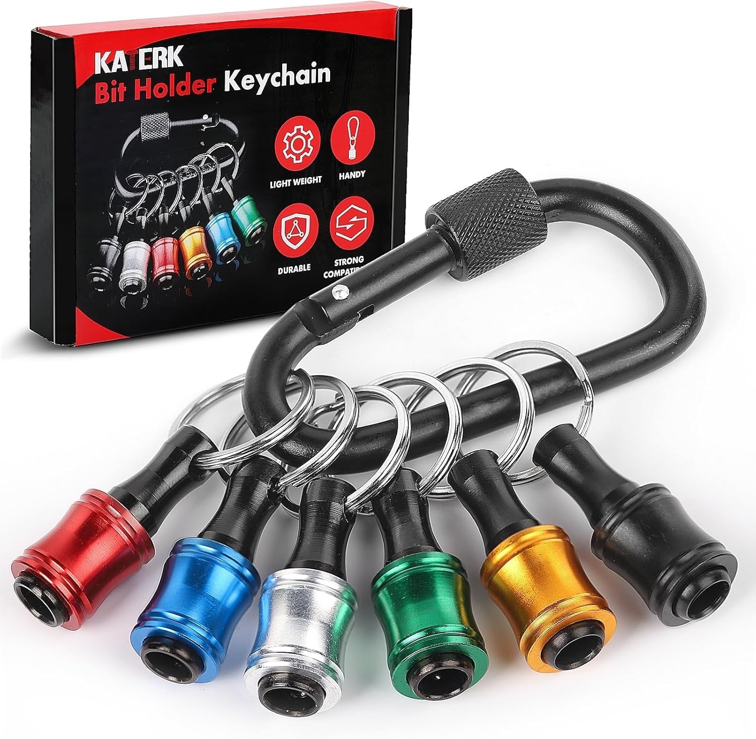 Push To Unlock, 6pcs 1/4 Inch Hex Shank Aluminum Alloy Screwdriver Bit Holder