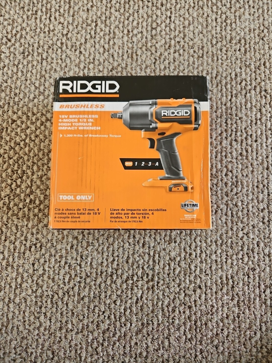 Ridgid Octane 18V 1/2in Impact Wrench High Torque – R86212B Tool Only