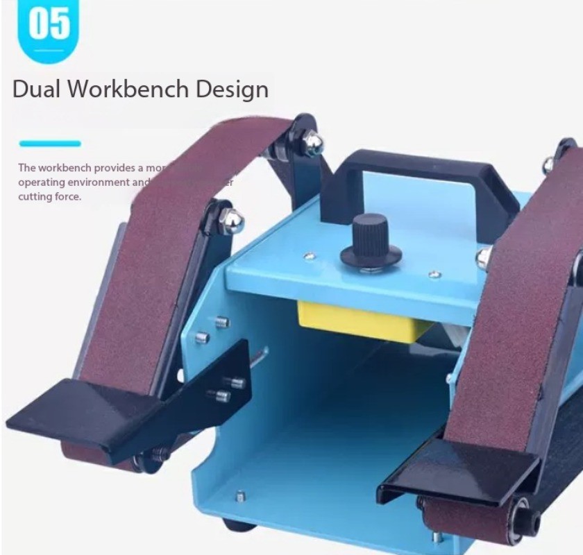 Benchtop Dual-Axis Belt Sander; Sanding, Polishing, and Grinding Tool 950W