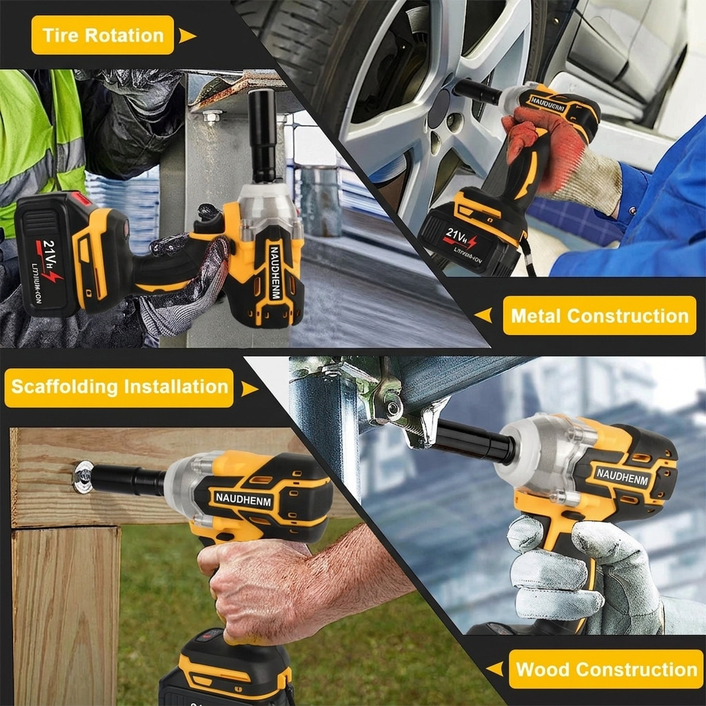 500NM CORDLESS IMPACT WRENCH DRIVE DRILL CAR TIRE LUG NUT REMOVAL EMERGENCY