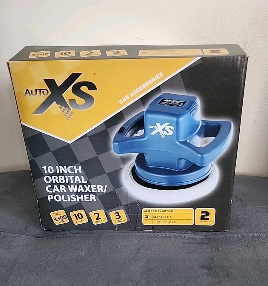 Auto Xs 10 Inch Orbital Car Waxer Polisher 45222 w/ Manuel & 2pc Bonnets Tested*